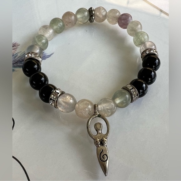 Fluorite Goddess Beaded Bracelet - Picture 1 of 2